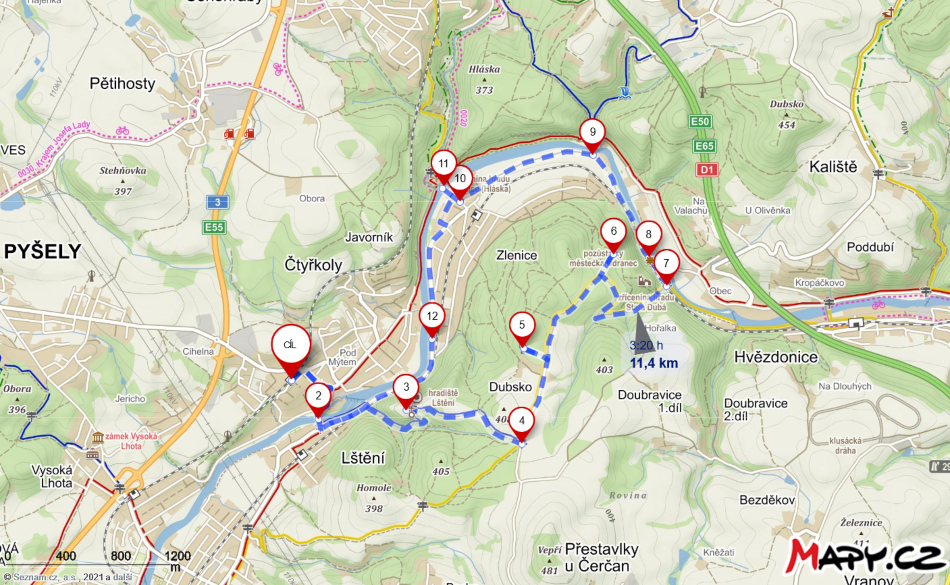 mapa Lštění Dubá 01