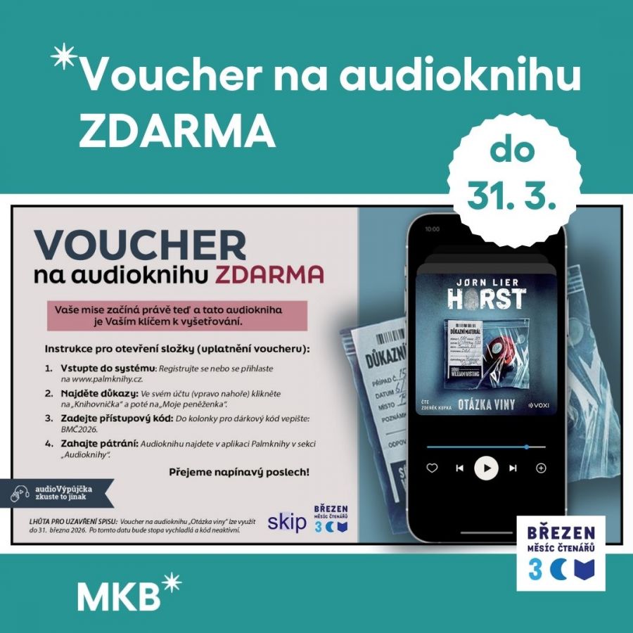 Voucher na audioknihu Ot&aacute;zka viny zdarma
