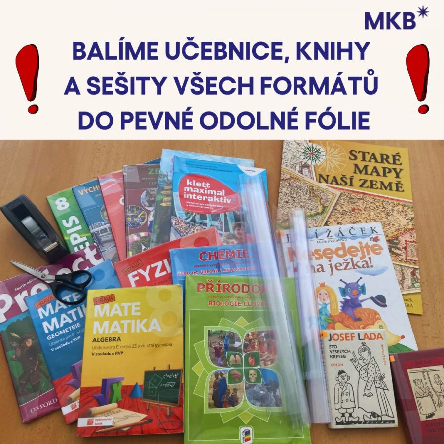 Balení učebnic, knih a sešitů