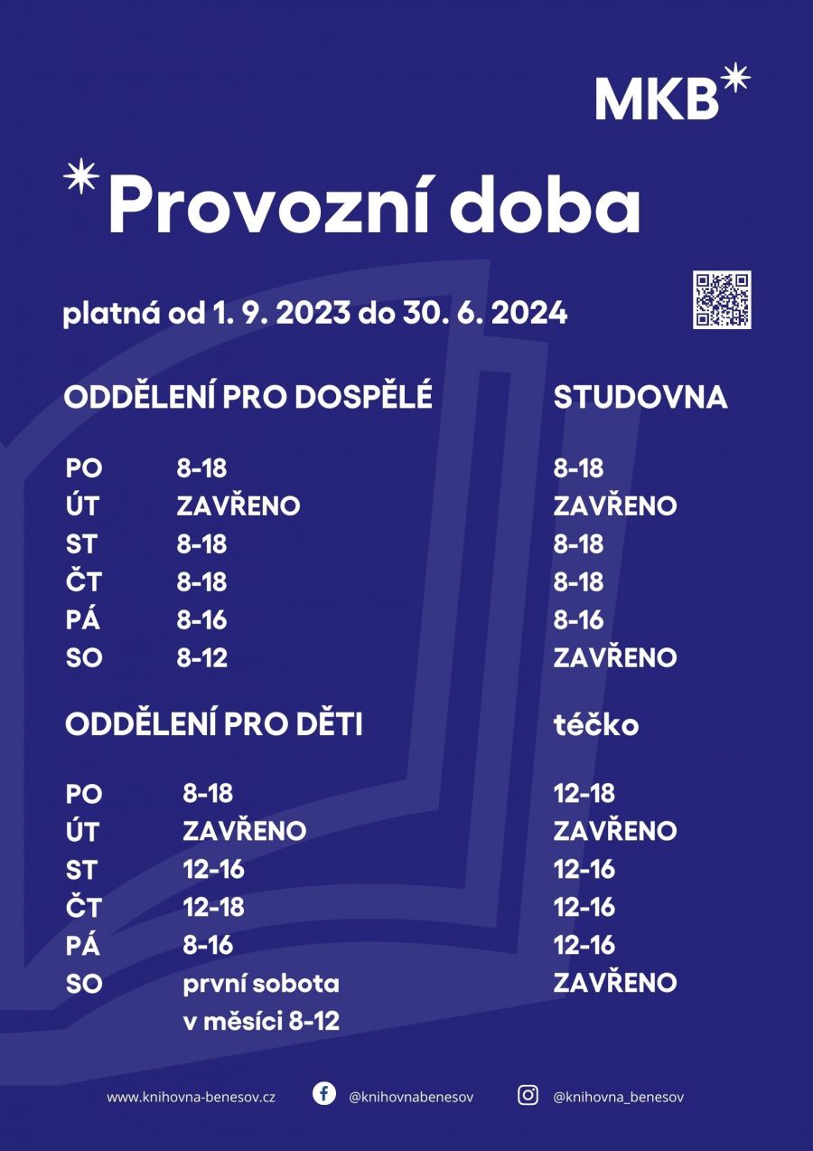 Provozní doba od 1. 9.