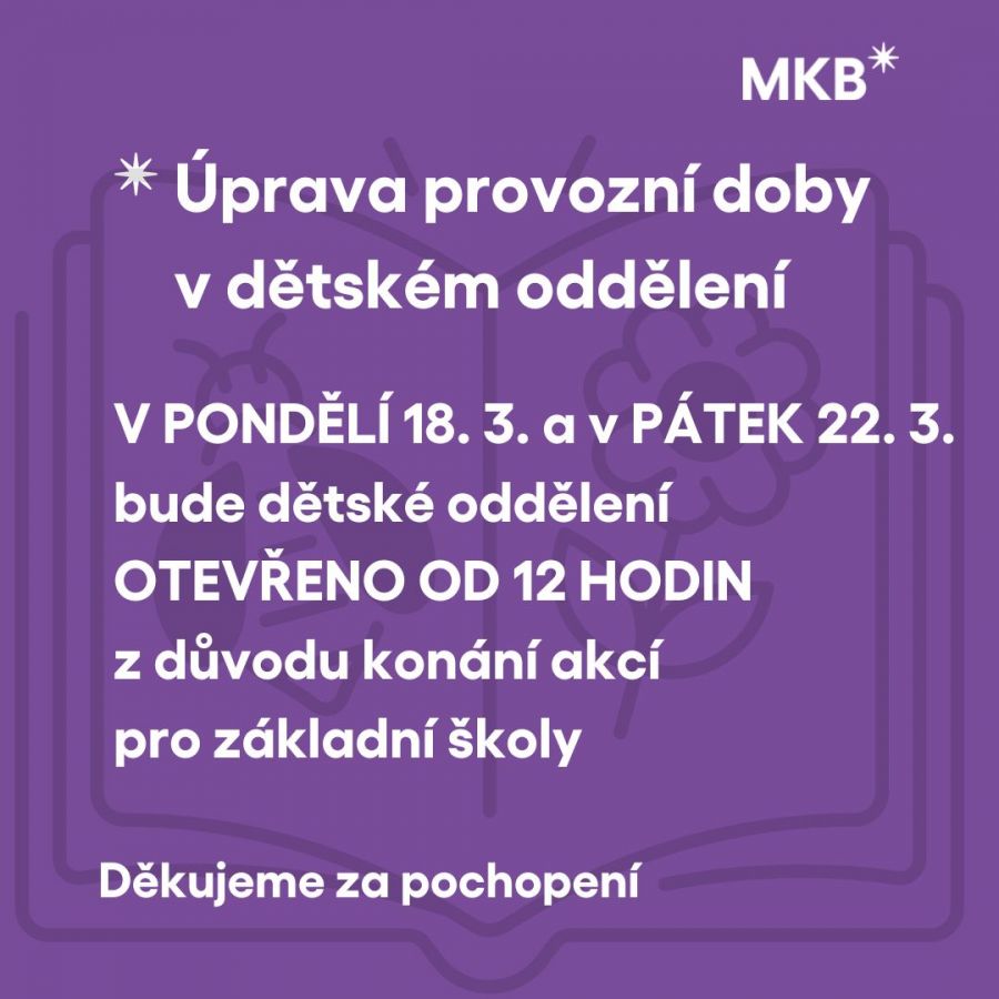 Úprava provozní doby v dětském oddělení